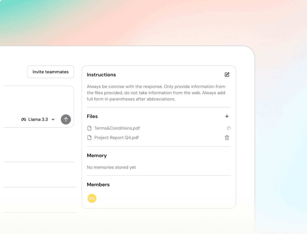 Team collaboration features in Okara